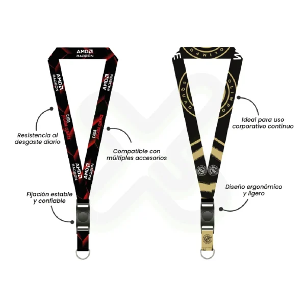 Lanyard Con Tip Top Giratorio Y Media Luna 2.5Cm personalizado para empresas