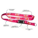 Lanyard Con Tip Top Giratorio Y Media Luna 2.5Cm personalizado con logo