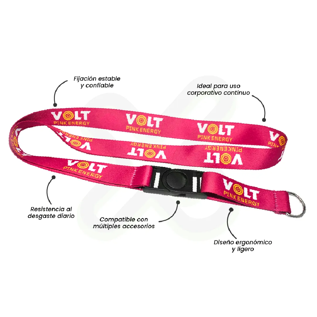 Lanyard Con Tip Top Giratorio Y Media Luna 2.5Cm personalizado con logo