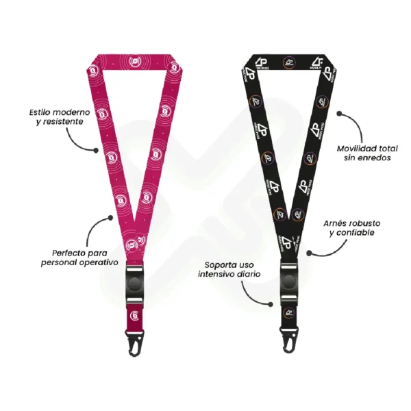 Lanyard Con Tip Top Giratorio Y Arnes Tactico 2.5Cm personalizado para empresas