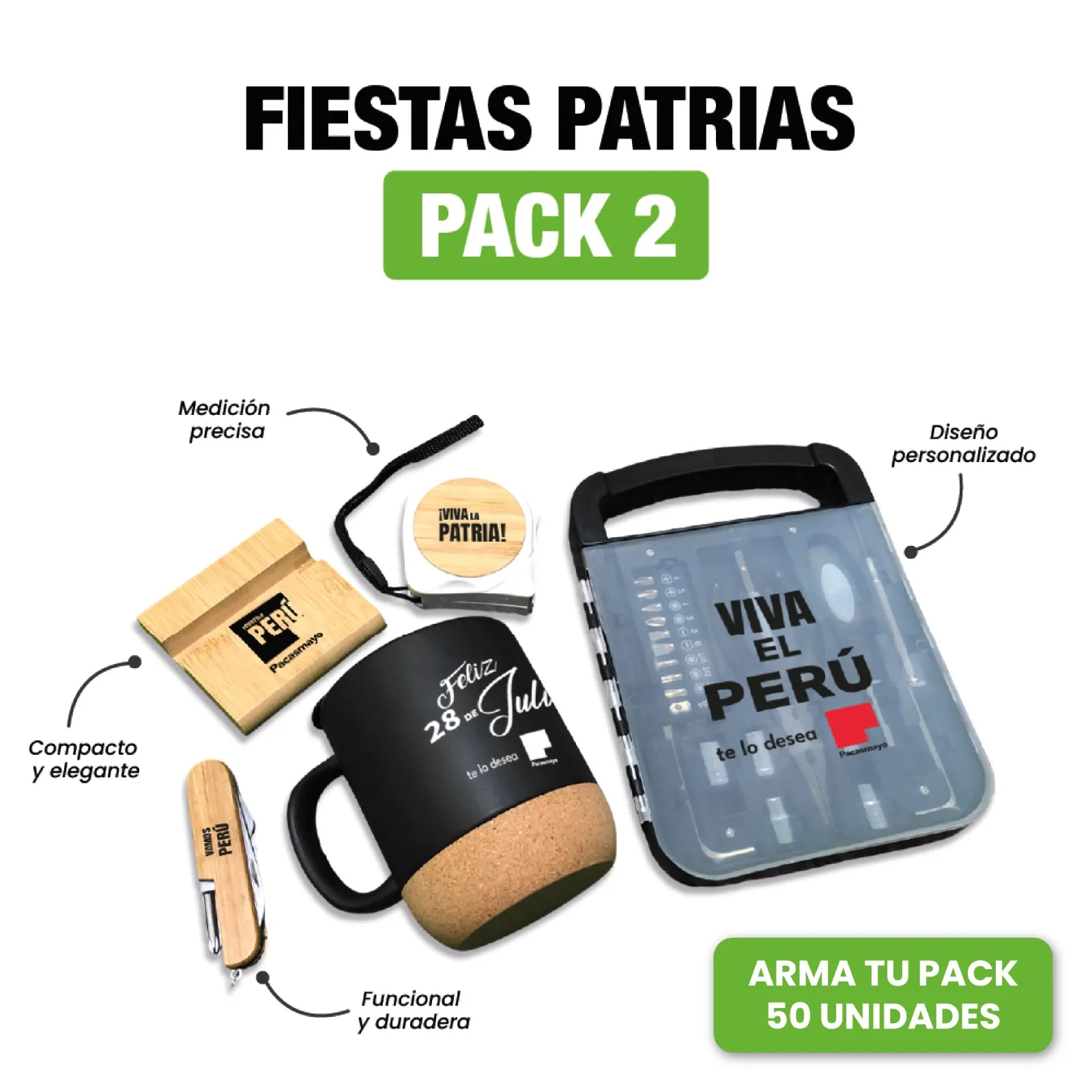 Pack 2 Fiestas Patrias personalizado para empresas
