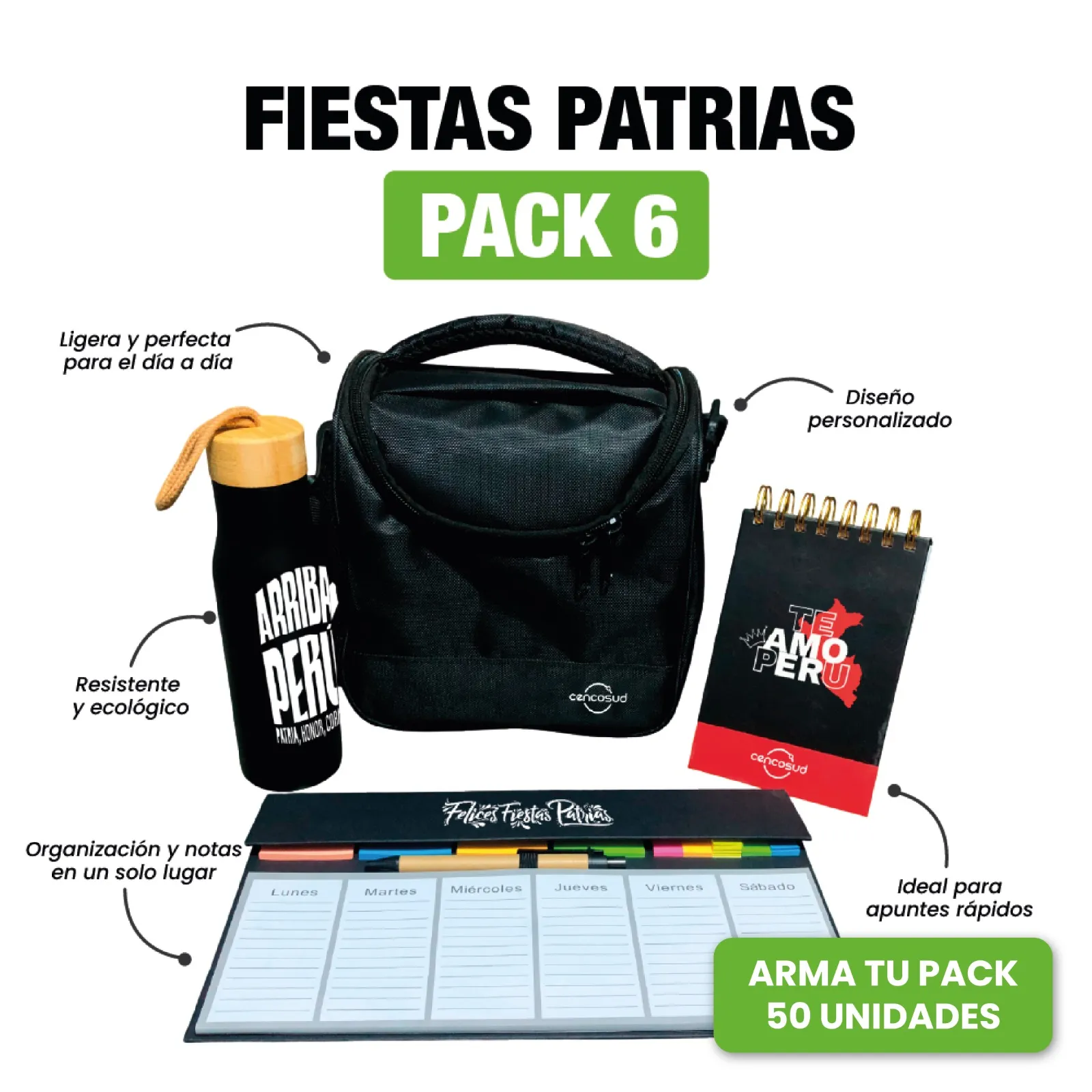Pack 6 Fiestas Patrias personalizado para empresas