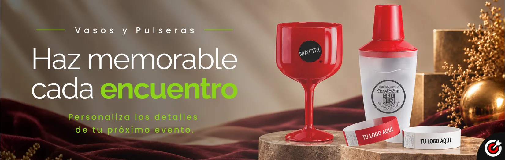 Vasos y pulseras personalizadas para eventos y empresas