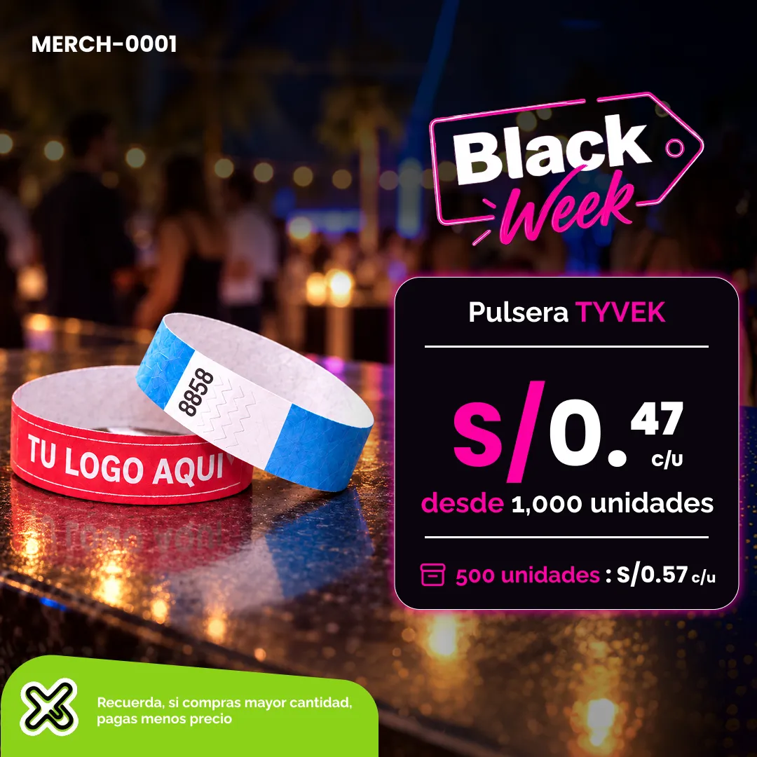 Pulsera Tyvek personalizado para empresas