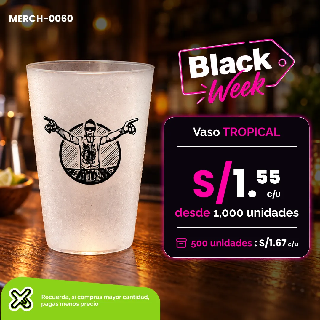 Vaso Tropical 12 Oz personalizado para empresas