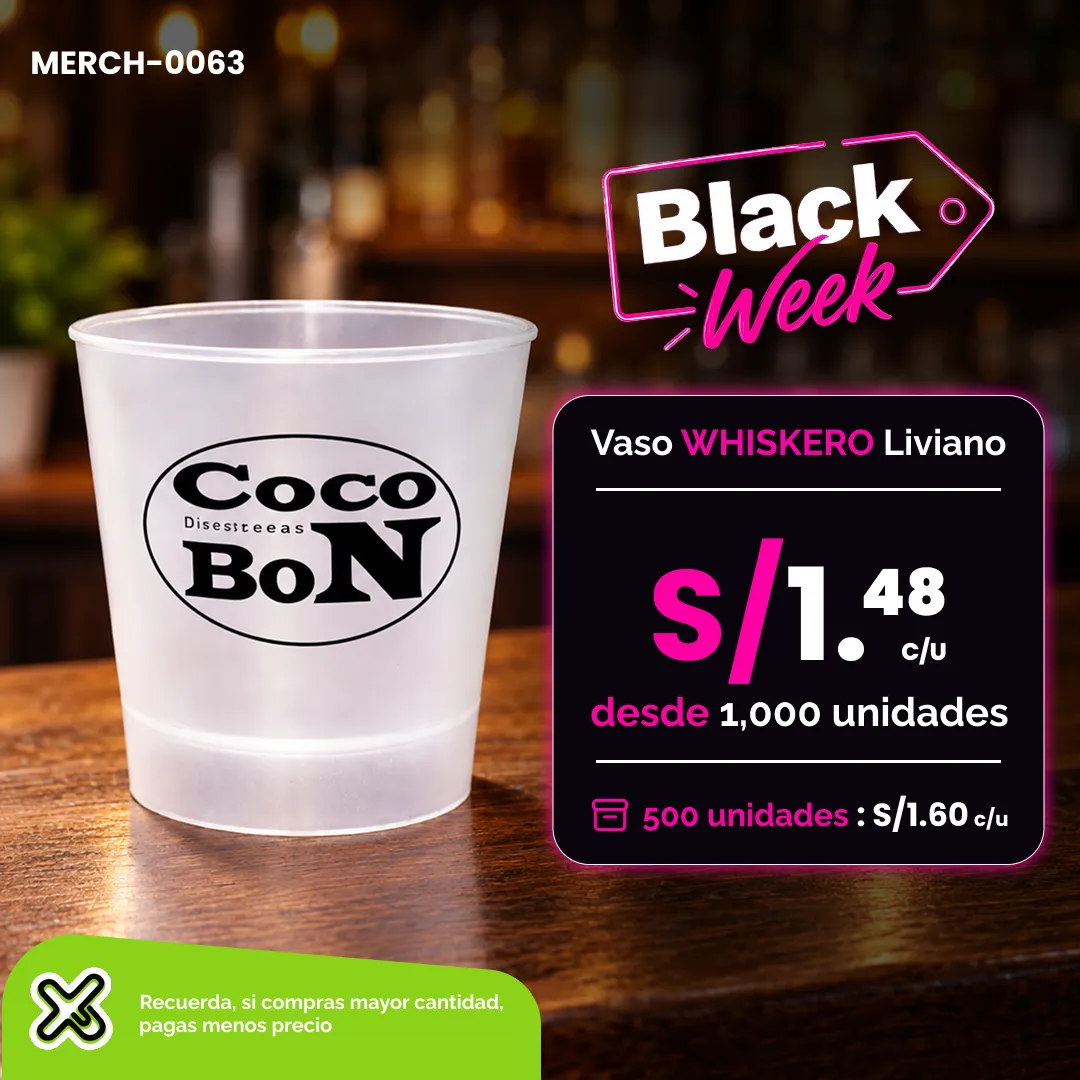 Vaso Whiskero Liviano 12 Oz personalizado para empresas